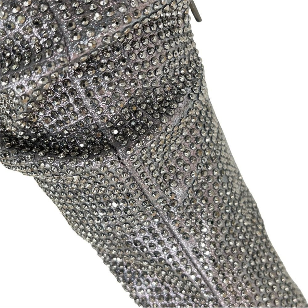 Thalia Sodi Glittering Silver Heeled Boots - Picture 9 of 12